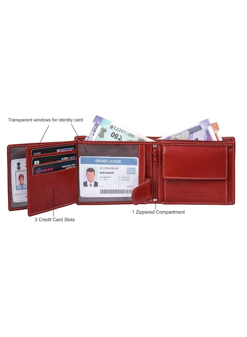URBANFOREST URBAN FOREST Oliver Aniline Red Leather Wallet for Men - Image 3